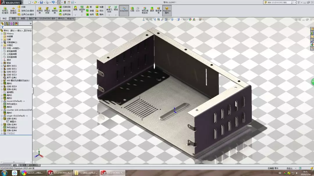 solidworks钣金画圆角